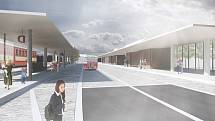 Nový přestupní terminál zkrášlí prostor kolem železniční zastávky, ale uleví centru i od parkovacích aut.