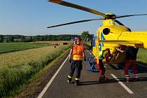 Vážná nehoda u Horky: Řidičku transportoval vrtulník do nemocnice