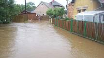 Záplavy: Situace v Zaječicích v neděli 18. července. 