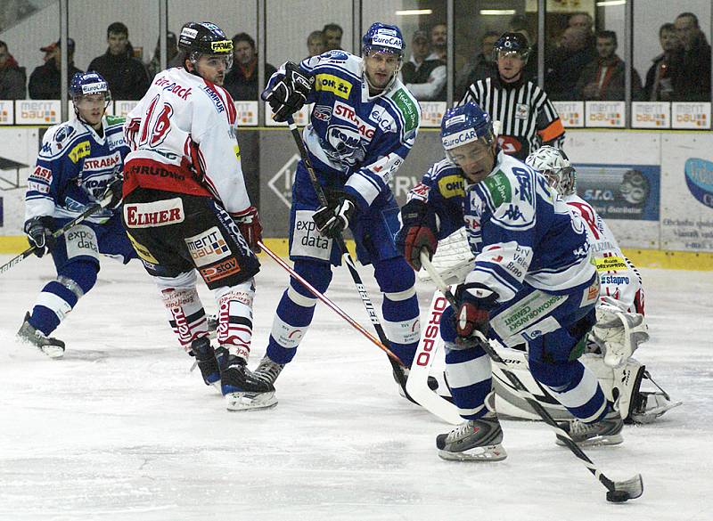 Z hokejového utkání I. ligy HC Chrudim - Kometa Brno 5:4 po SN.