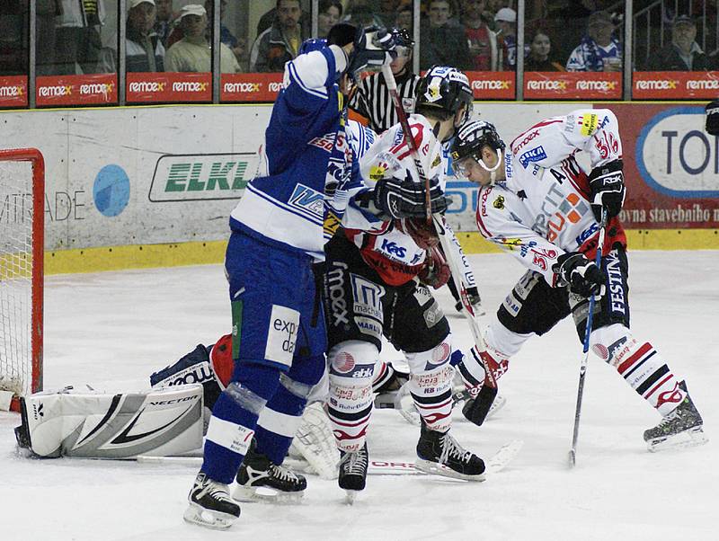 Z hokejového utkání I. ligy HC Chrudim - Kometa Brno 5:4 po SN.