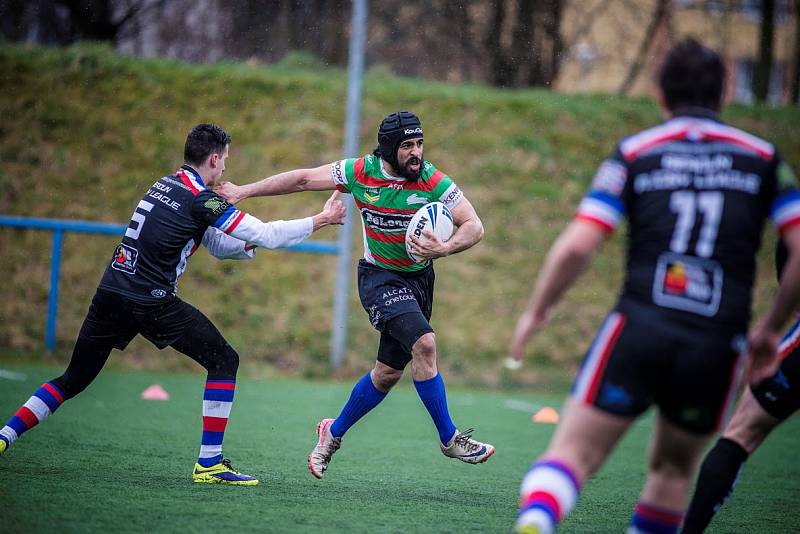  Z utkání v rugby league Rabbitohs – Beroun 32:0 (18:0).