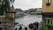Záplavy v Hrochově Týnci: stav v neděli 18. července ve 13:30.