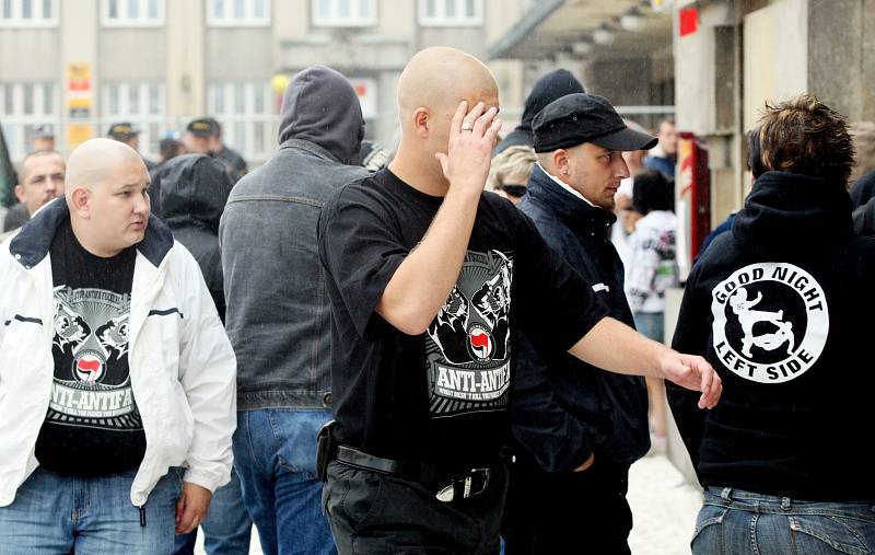 Sraz extrémistů a přívnivců Dělnické strany, Hradec Králové,16. srpna 2008