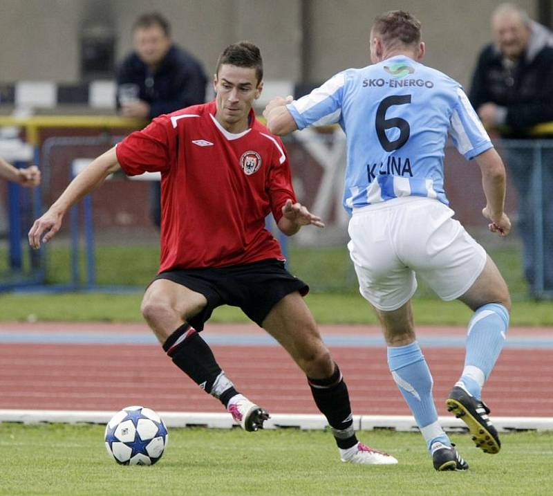 Fotbalové utkání Ondrášovky Cupu mezi MFK Chrudim a FK Mladá Boleslav.