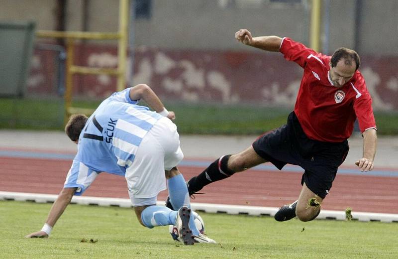 Fotbalové utkání Ondrášovky Cupu mezi MFK Chrudim a FK Mladá Boleslav.