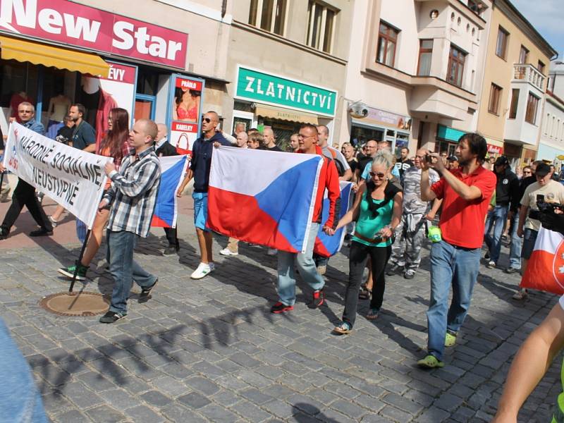 Protiromská demonstrace v Jičíně.