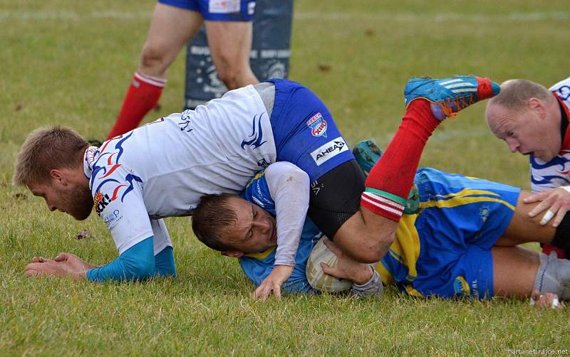 Utkání ME ČR - Ukrajina v rugby ve Vrchlabí.