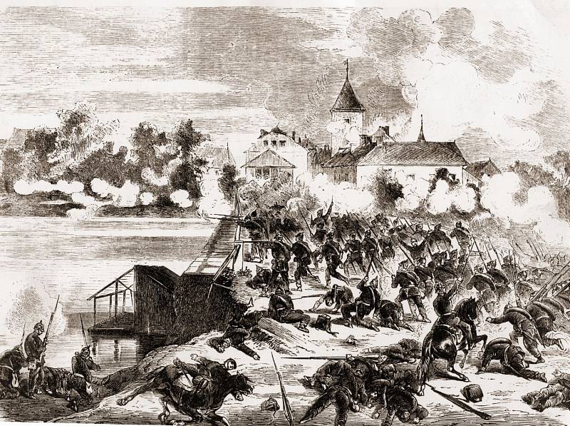 Boje v Jičíně na hrázi v roce 1866.