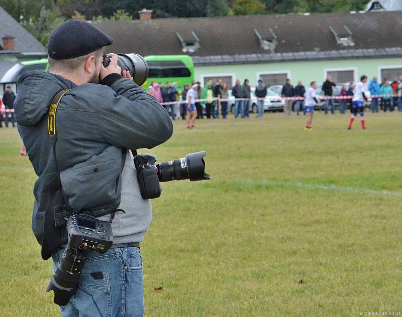 Utkání ME ČR - Ukrajina v rugby ve Vrchlabí.