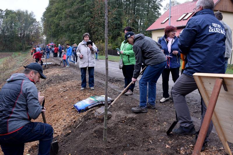 Sázení lipové aleje v Železnici