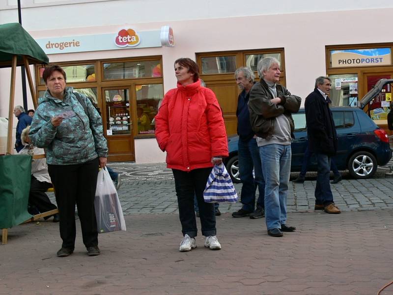 Z předvolebního mítinku Zemanovců v Jičíně.