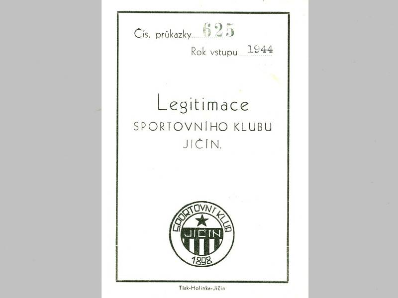 Legitimace Sportovního klubu v Jičíně roku 1898.