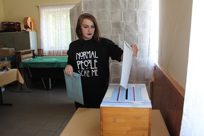 Kostelec na Jičínsku má 38 obyvatel a 31 voličů. Jako první odvolila v rámci eurovoleb osmnáctiletá Helena Velartová..