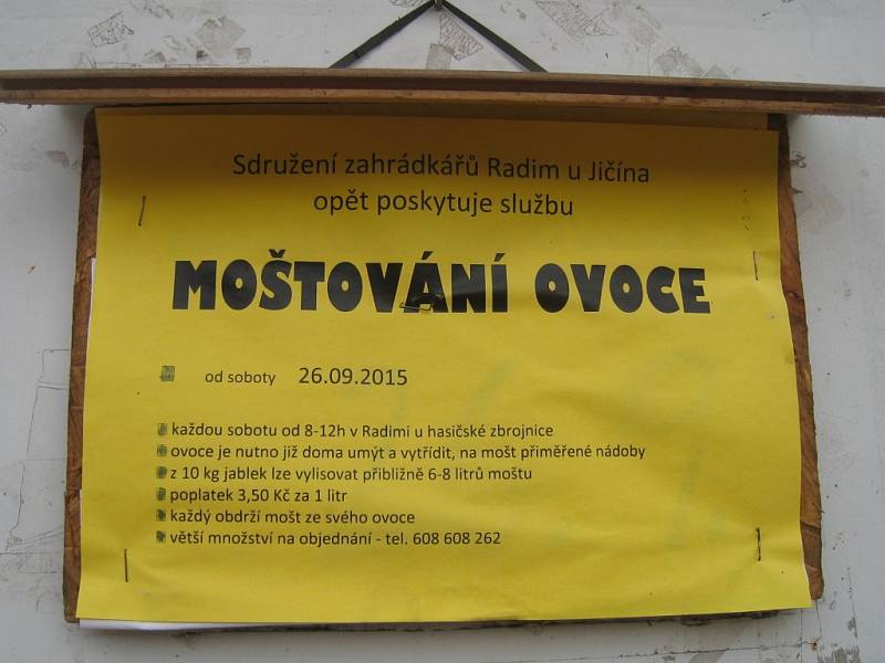 Moštovna v Radimi.