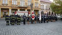 Slavnostní uvedení do provozu ani nemohlo proběhnout jinde než u kašny sv. Floriána.