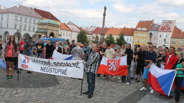 Protiromská demonstrace v Jičíně.