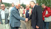 Prezident Václav Klaus návštěvou na Volejbalové Dřevěnici roku 2005.