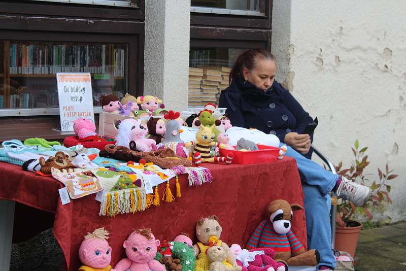 V knihovní Zahradě poznání si postavily své stánky nejrůznější jičínské organizace. Mezi nimi například jičínská Hvězdárna, organizace Apropo, která pracuje s lidmi s hendikepem, nebo Sons, která podporuje lidi s poruchami zraku.