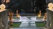 Vánoční světelná výzdoba v Jičíně.