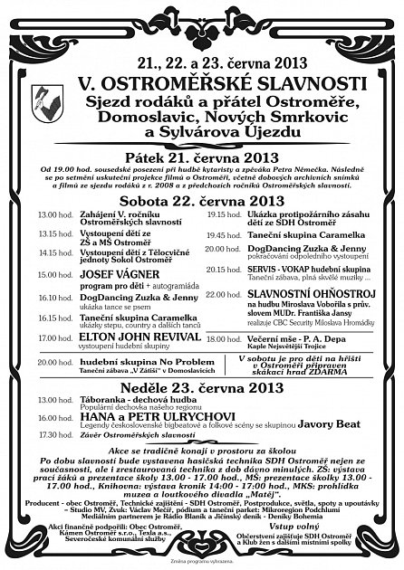 Program Ostroměřských slavností.