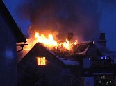 Požár domu v Libuni.