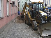 Budování kanalizace v ulici T.G. Masaryka.