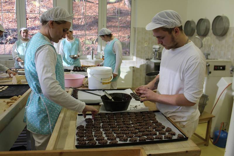 Střední škola gastronomie a služeb: novopačtí cukráři a výroba vánočního cukroví.