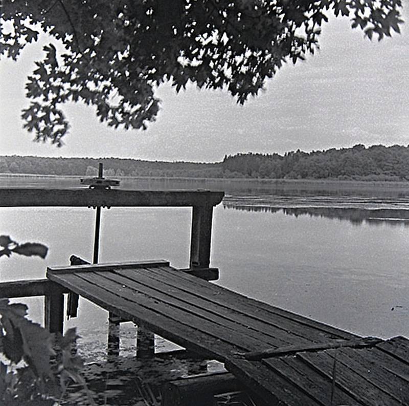 Rybník Bučice se stavidlem v 70tých letech.
