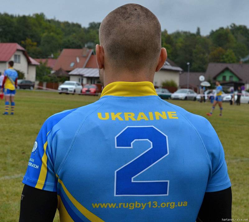 Utkání ME ČR - Ukrajina v rugby ve Vrchlabí.