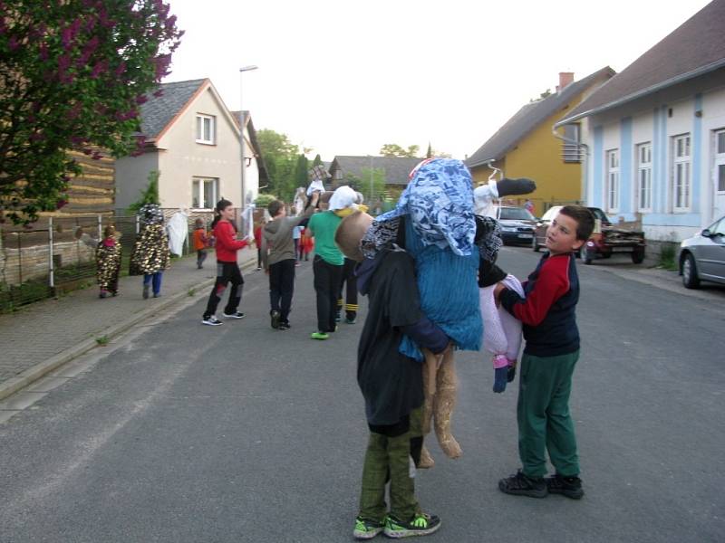 Příprava a pálení čarodějnic v Ostružně.