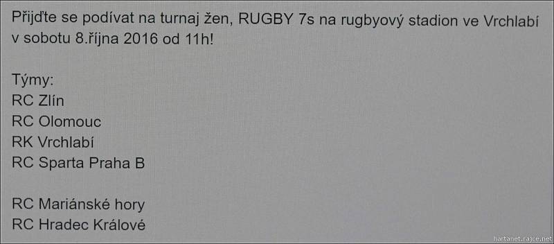 Utkání ME ČR - Ukrajina v rugby ve Vrchlabí.