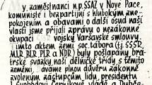 Rezoluce z roku 1968 novopackých zaměstnanců.