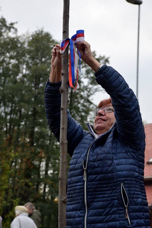 Sázení lipové aleje v Železnici