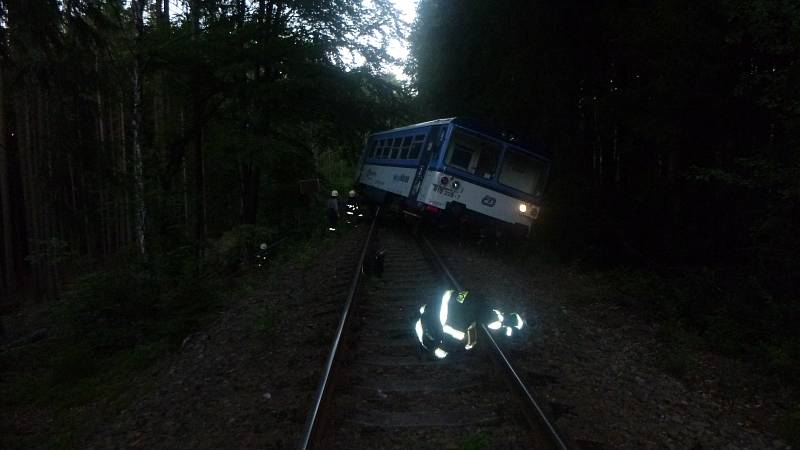 Vlak po nárazu do stromu vykolejil