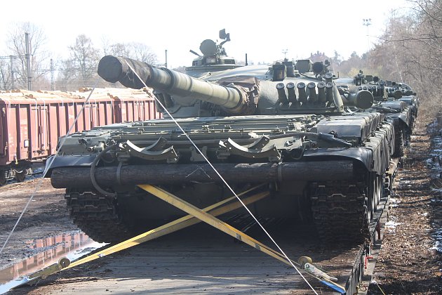 Tanky se v Jihlavě objevily v pondělí 4. dubna 2022.