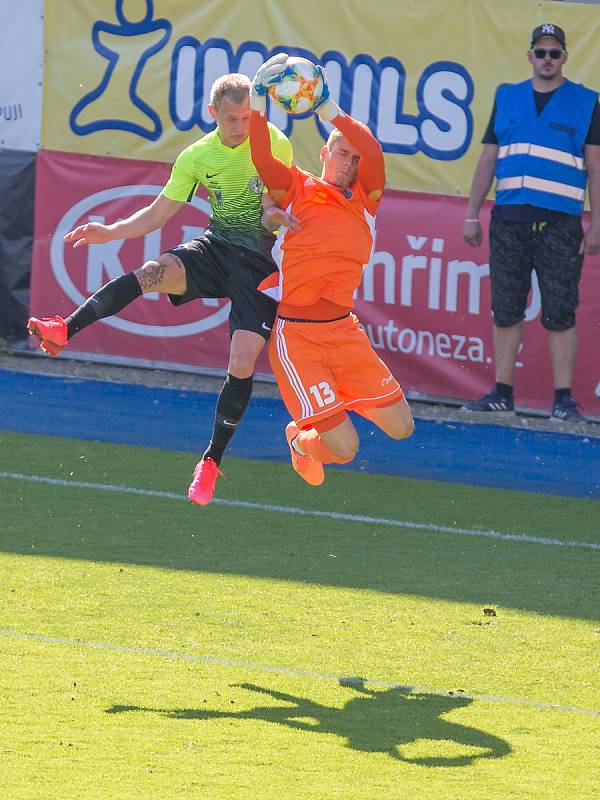 Fotbalové utkání 28. kola FNL mezi FC Vysočina Jihlava a 1. SK Prostějov.