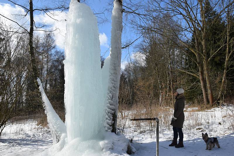 Ledové království. Oblíbená zastávka turistů i výlet pro běžkaře. U Lovětína na Jihlavsku, se za mrazivého počasí nachází unikátní ledopád. V tamním háječku kousek za Vysokým rybníkem nechají obyvatelé obce vodu tryskat na stromy a příroda spolu s mrazem 