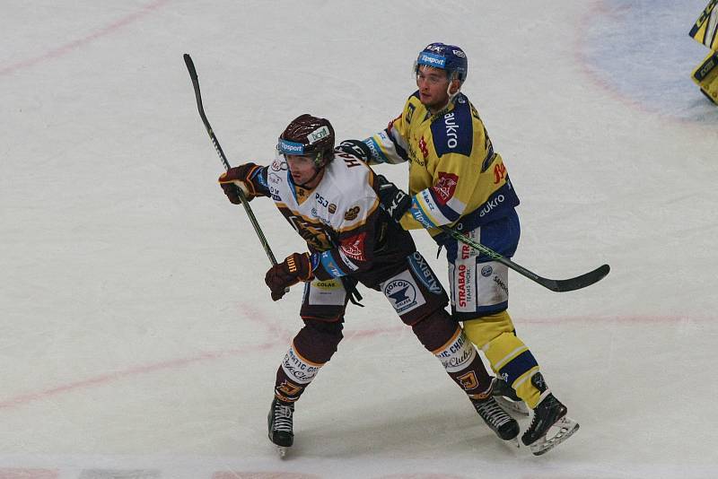 Zápas 31. kola hokejové extraligy mezi HC Dukla Jihlava a Aukro Berani Zlín, 20. prosince v Jihlavě.