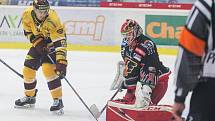 Hokejové utkání 14. kola Chance ligy mezi HC Dukla Jihlava a LHK Jestřábi Prostějov.