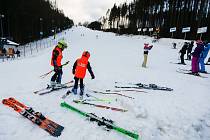 První letošní lyžování na Šacberku.