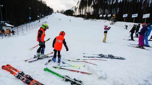 První letošní lyžování na Šacberku.