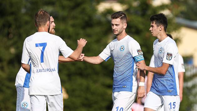 Fotbalisté Slavoje Polná (na archivním snímku) v neděli sestřelili Ledeč nad Sázavou sedmi góly. Třikrát se trefil útočník Daniel Voráč.