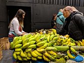 Den plný exotických chutí v jihlavském DIODu. Lidé si banány a další věci z Afriky odváželi po krabicích.