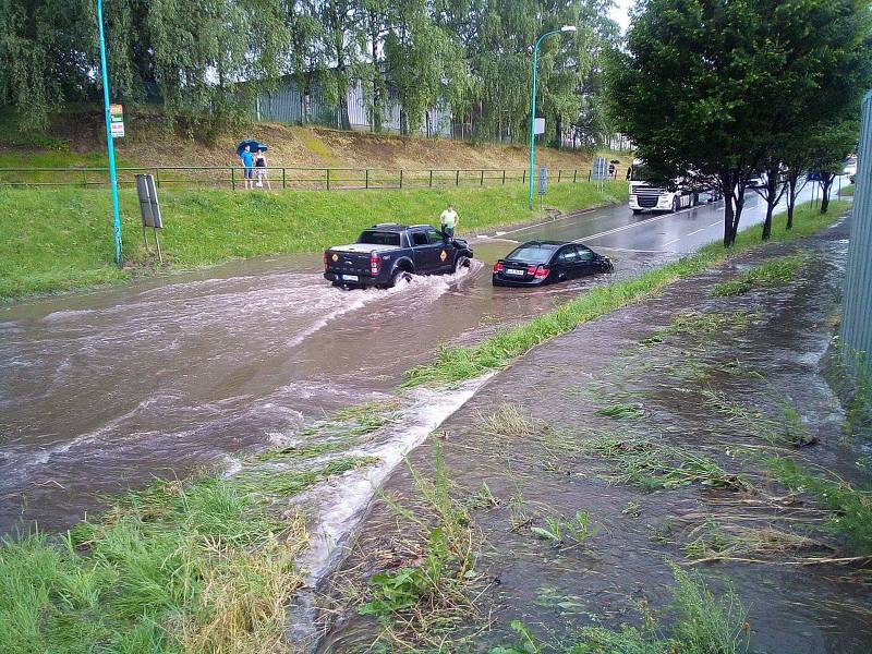 Zatopený viadukt v Pelhřimově.