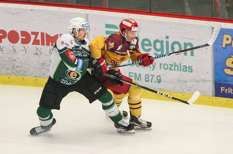 Utkání 11. kola baráže o hokejovou extraligu mezi HC Dukla Jihlava a HC Energie Karlovy Vary, 20. dubna v Jihlavě.