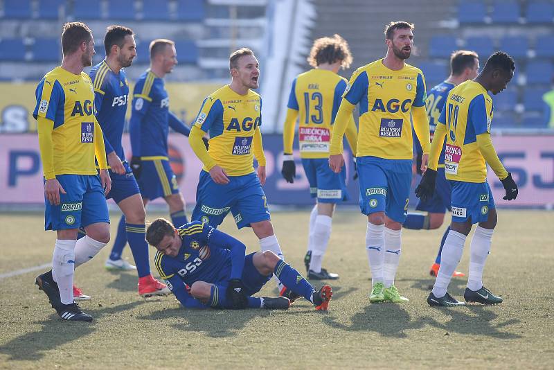 Zápas 19. kola první fotbalové ligy mezi FC Vysočina Jihlava a FK Teplice, 3. března 2018 v Jihlavě.