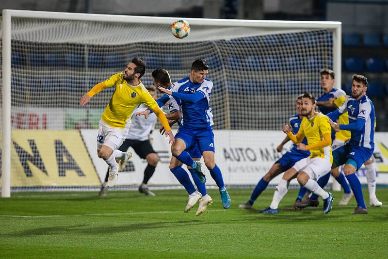 Fotbalové utkání 15. kola FNL mezi FC Vysočina Jihlava a FC Sellier & Bellot Vlašim.