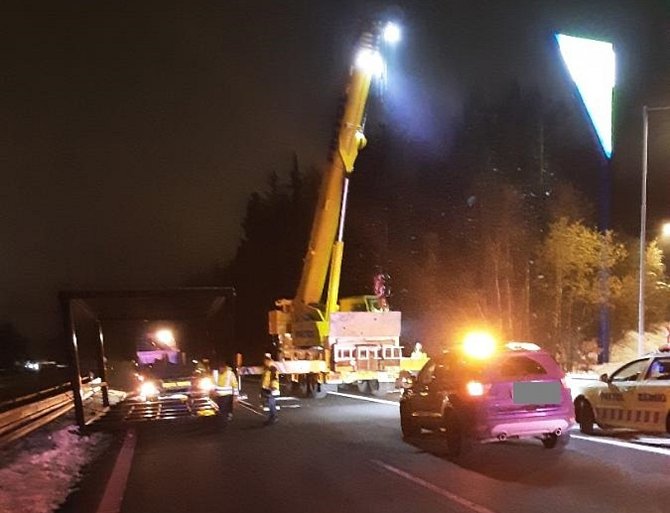 Nehoda na dálnici D1 u Jihlavy. Foto: poskytla PČR