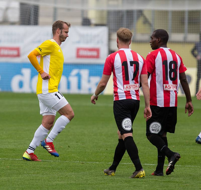 Fotbalové utkání 24. kola FNL mezi FC Vysočina Jihlava a FK Viktoria Žižkov.